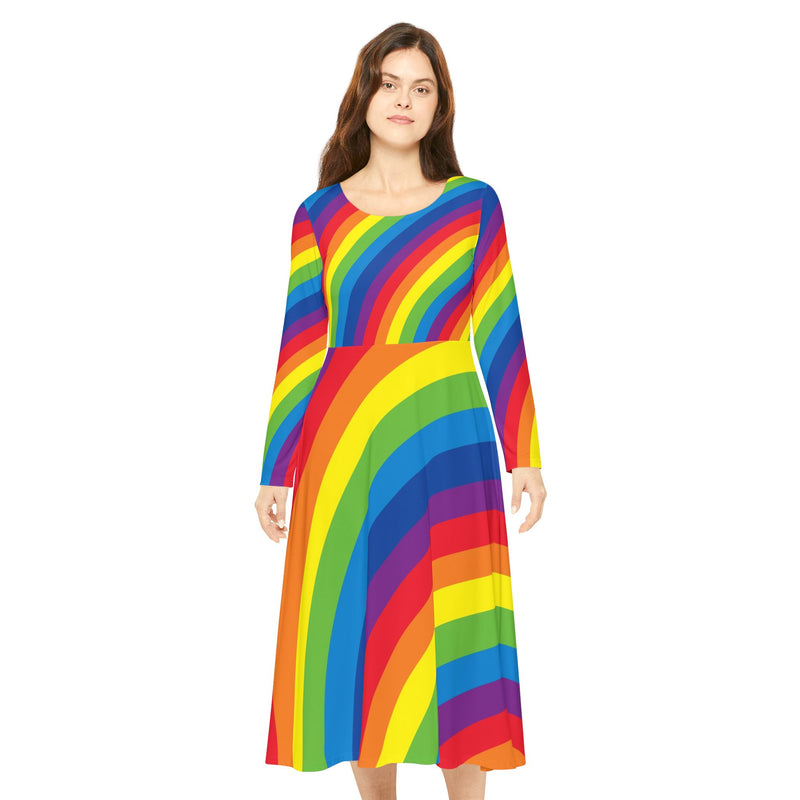 Rainbow Print Dance Dress