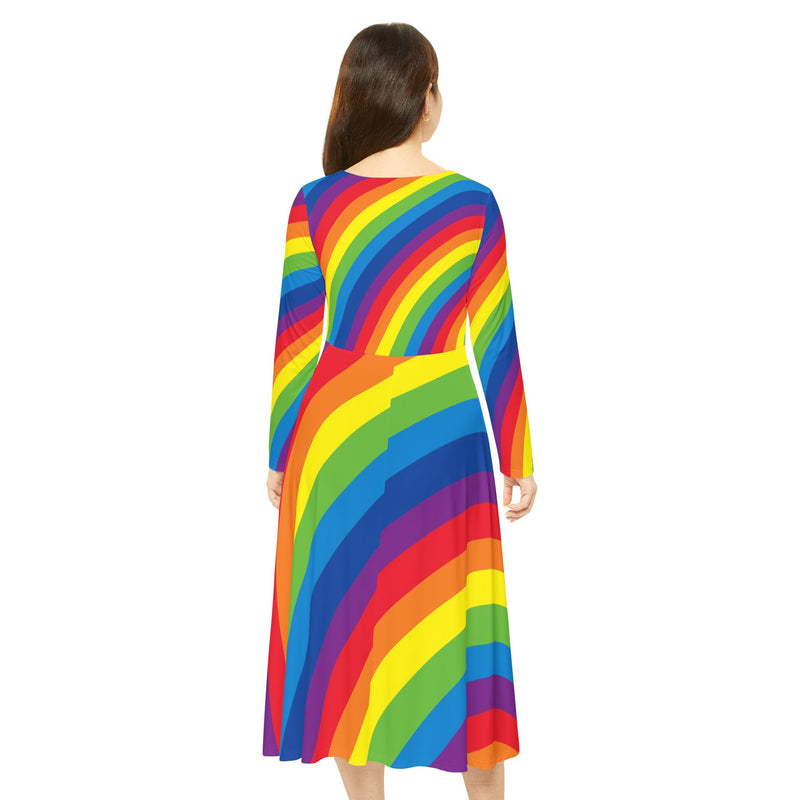 Rainbow Print Dance Dress