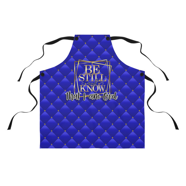 Apron, Colorful Apron, Blue Apron, Christian Apron, Be Still and Know