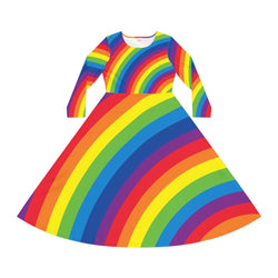 Rainbow Print Dance Dress