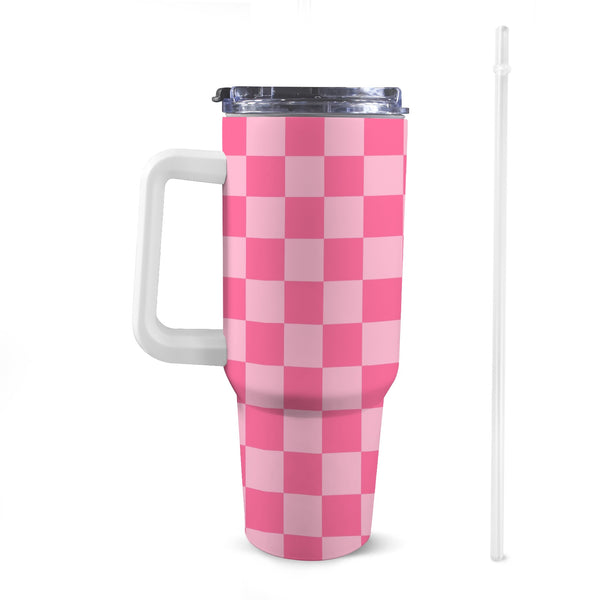 Pink Checkered 40oz Tumblers