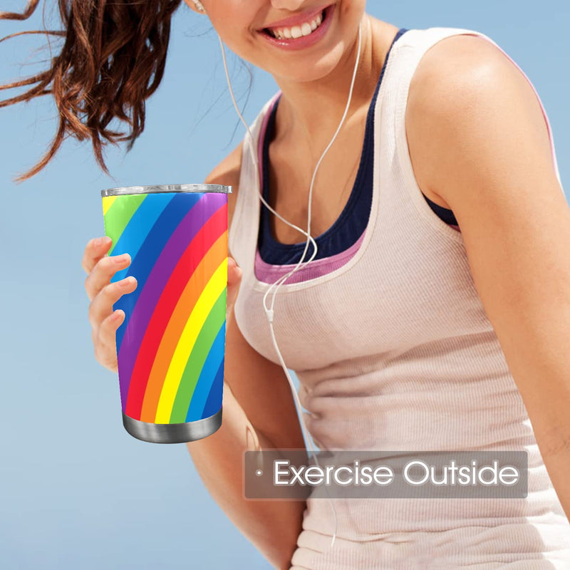 Rainbow 20oz Mobile Tumbler with Clear Slide Lid