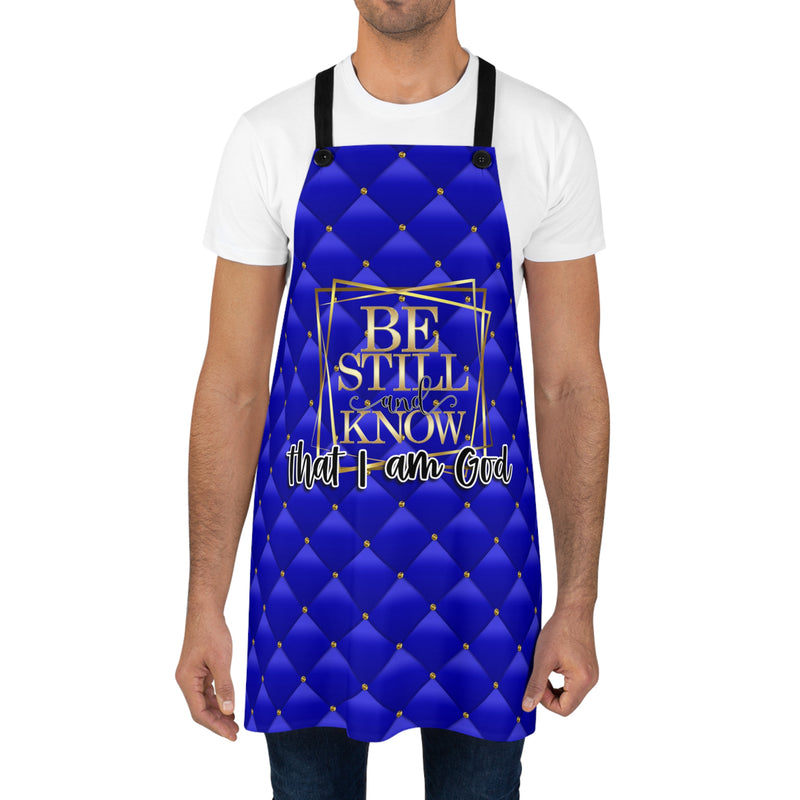 Apron, Colorful Apron, Blue Apron, Christian Apron, Be Still and Know