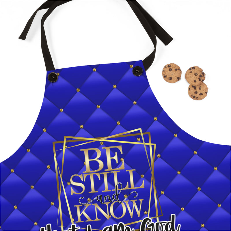 Apron, Colorful Apron, Blue Apron, Christian Apron, Be Still and Know