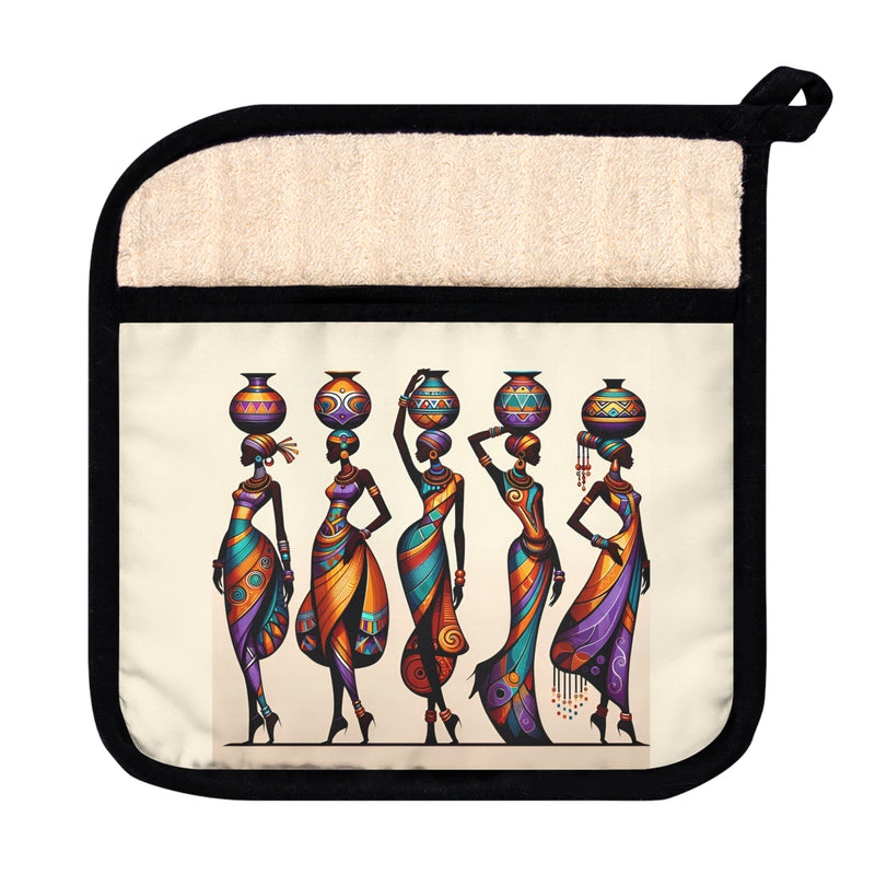 Pot Holder with Pocket, Colorful Pot Holder, African Print