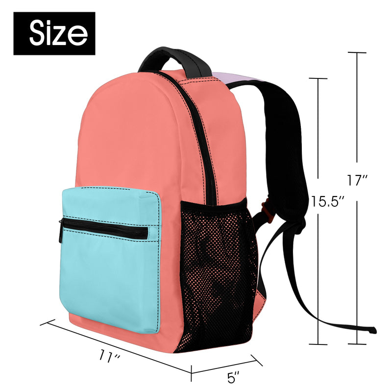 Colorful 17-inch All Over Print Casual Backpack