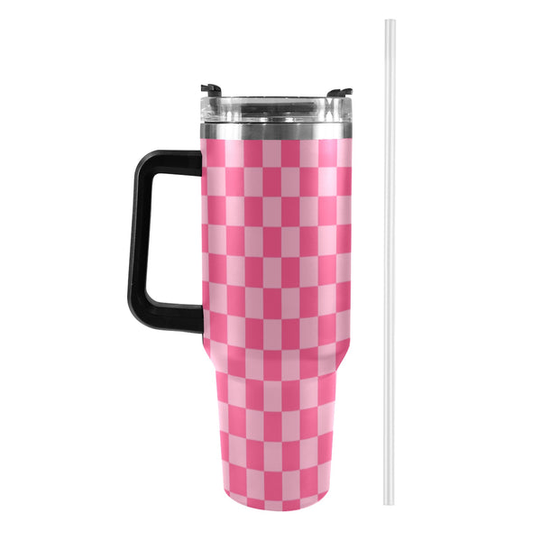 Pink Checkered 40oz Tumblers