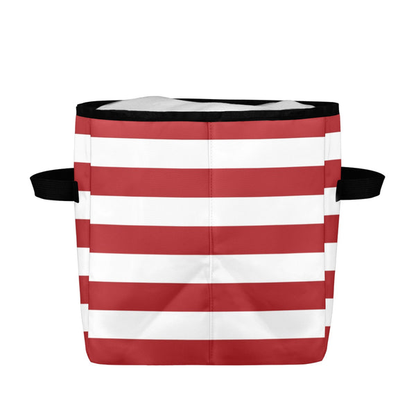 Red and White Striped Quilt Storage Bag