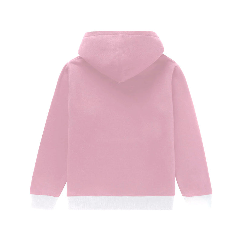 Pink and White Hoodie Big Girls' Long Sleeve Hoodie