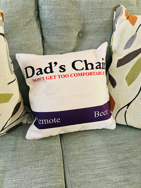 Fathers Day, Personalized pocket pillow with Insert and Cover,Best Gift for Dad, Father&#39;s Day gift