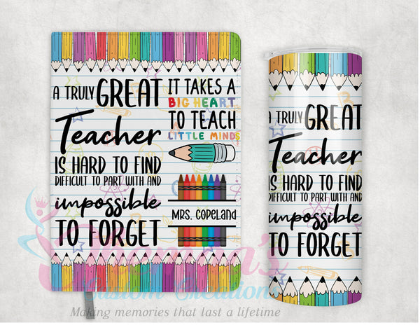 Teacher Tumbler and Notebook, Back to School, Teacher Journal, Teacher Tumbler, Teacher Appreciation, Teacher Gift, Best Gift for Teachers,